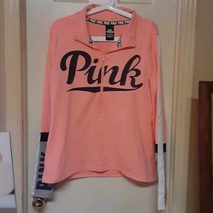 Victoria's Secret PINK Melon 1/4 Zip Athletic Top